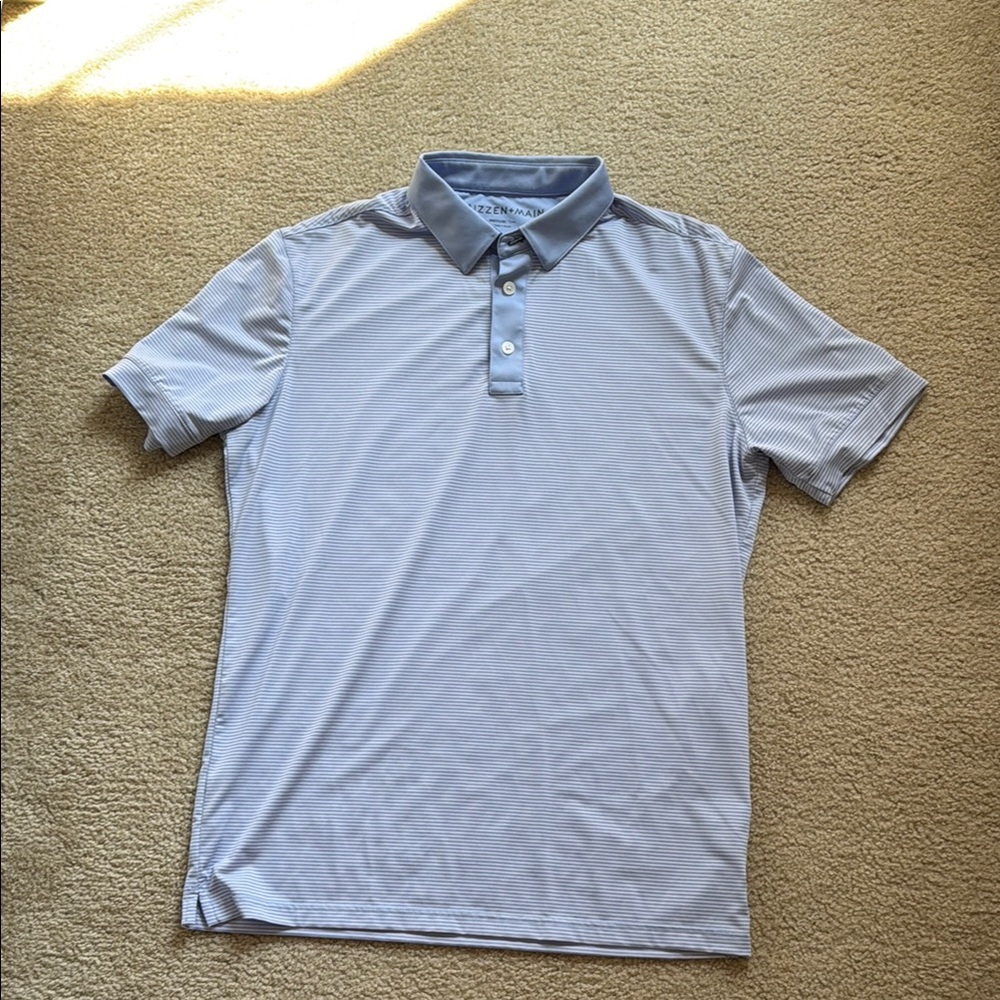 Mizzen+Main Blue Polo Shirt Performance Fabric
